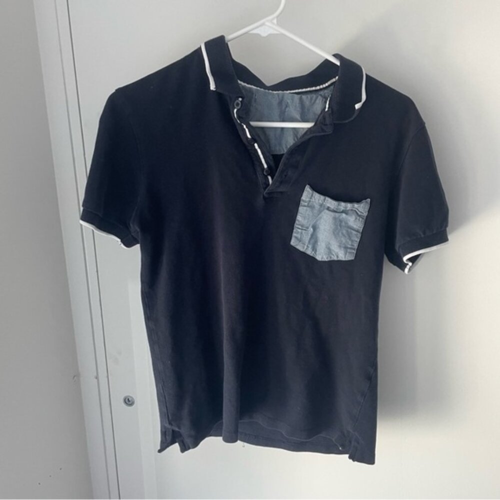 ZARA Men’s Blue Polo with Pocket Tee XS